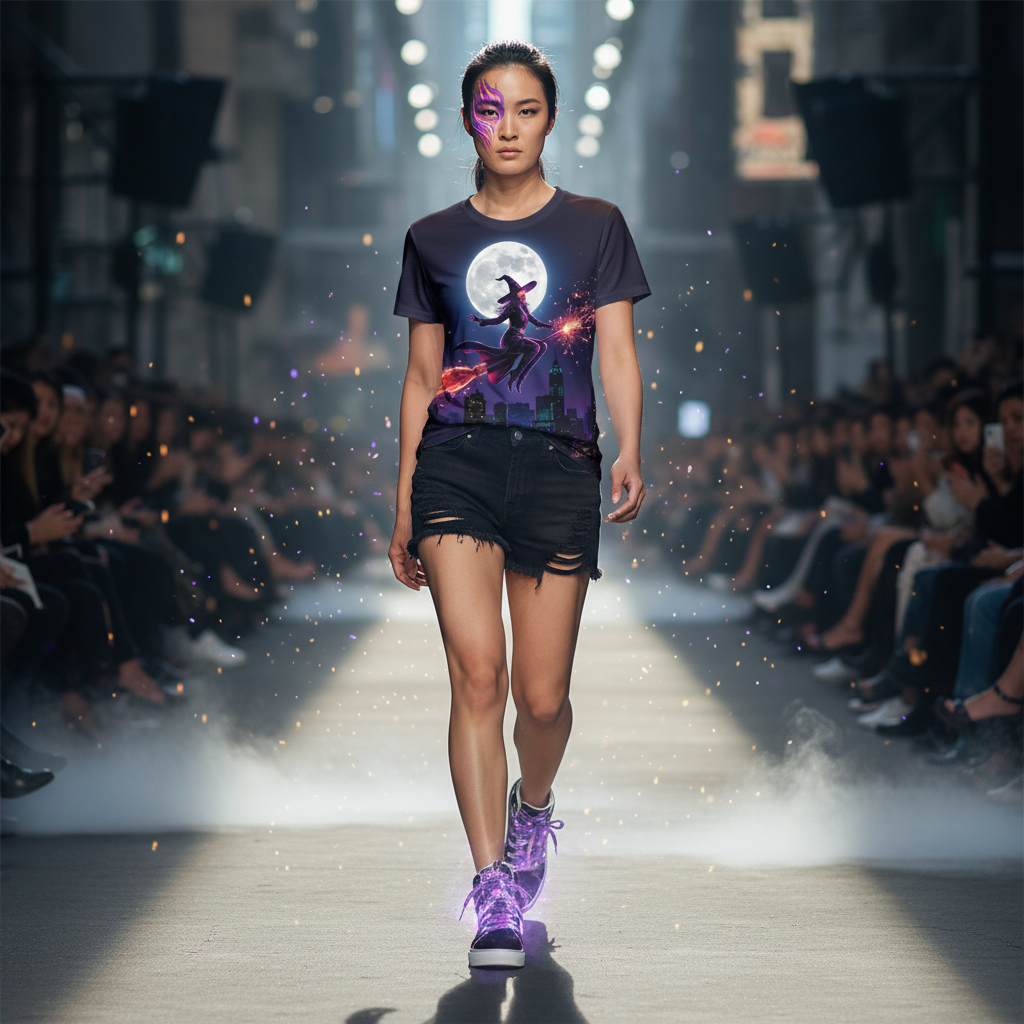 🌕 Midnight Witch Flight 3D All-Over Print T-Shirt