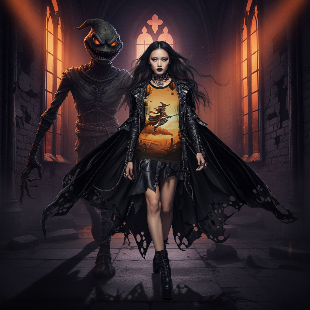⚙️ Steampunk Witch Flight 3D All-Over Print T-Shirt
