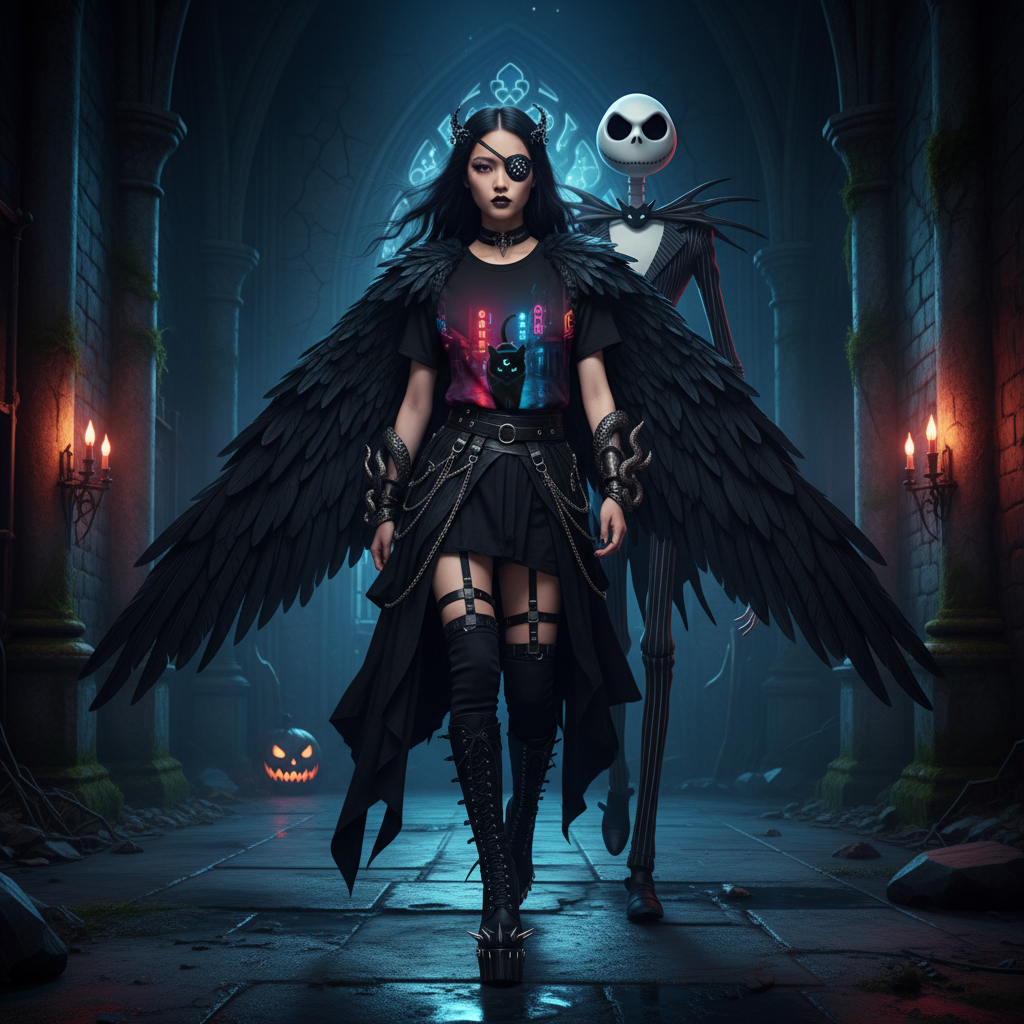 🌙 Neon Moon Cat 3D All-Over Print T-Shirt