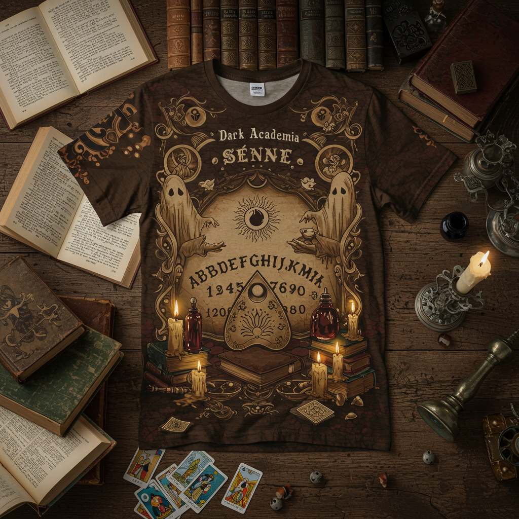 📜 Dark Academia Séance 3D All Print T-Shirt
