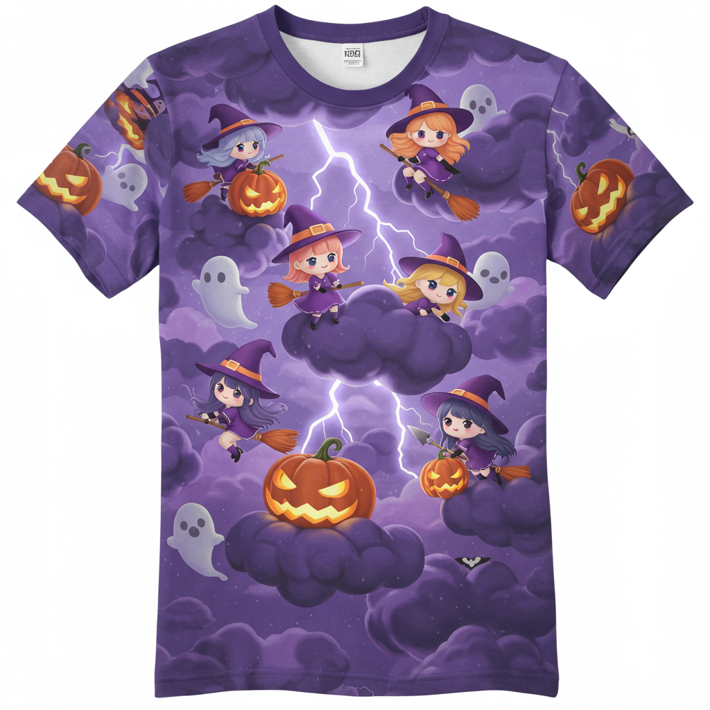 🧙‍♀️ Witchy Sky 3D All-Over Print Sleeve T-Shirt