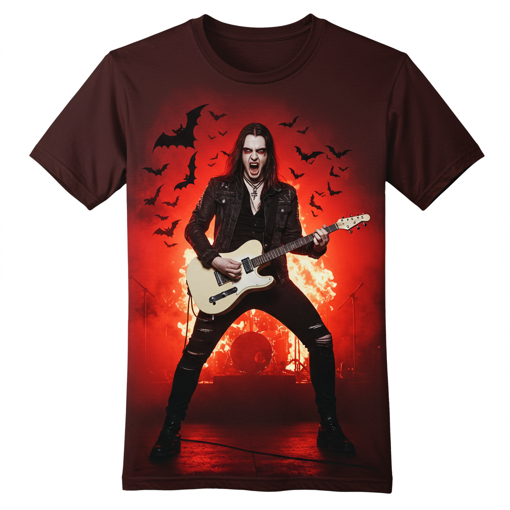 🧛‍♂️ Vampire Rock Legend 3D All-Over Print T-Shirt